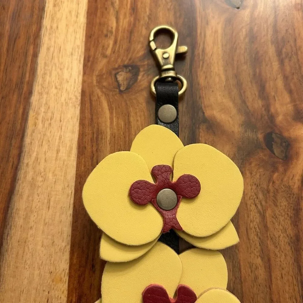 VANILLA Portland Leather Orchid Charm FAST SHIP - Picture 3 of 4